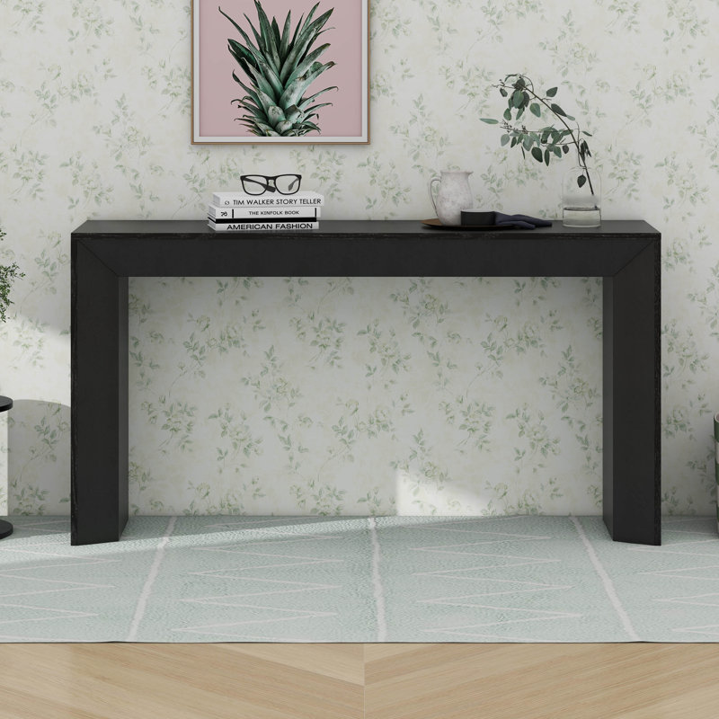 Console élégante avec foyer et plateau en placage de bois Elegant Entrayway, Noir, Noir