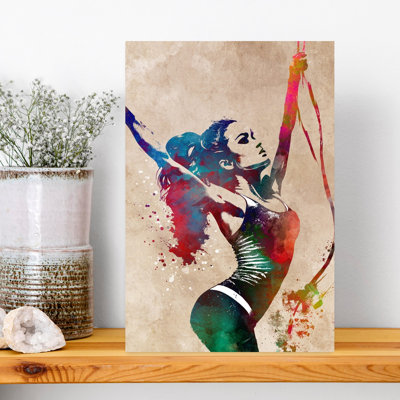 «Dynamic Colorful Dancer», art mural abstrait coloré et élégant