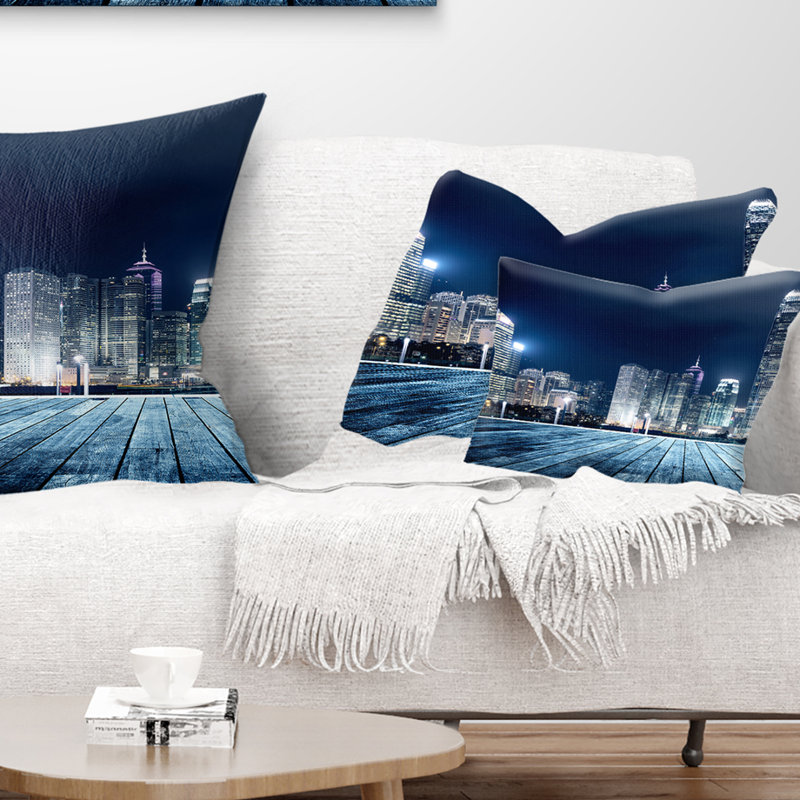 Oreiller cityscape de hong kong city horizon, 12 po x 20 po, Coussin lombaire