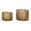 Bougeoirs à bougie ouragan moderne style Mid-Century or et pilier - ensemble de 2