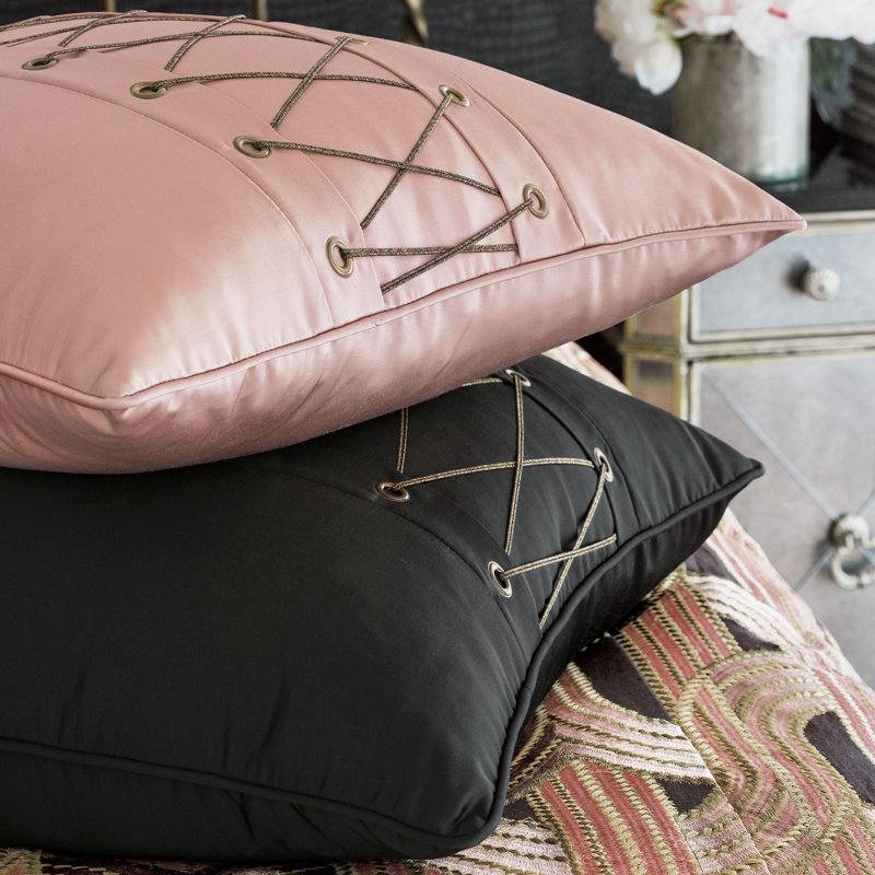 Housse et insert de coussin décoratif à motif de laçage Arwen