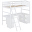 Lit mezzanine avec tiroirs, armoire, tablettes et bureau, lit mezzanine en bois avec bureau