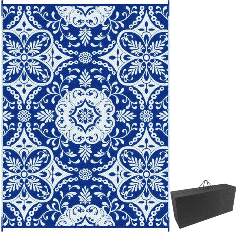 Tapis de paille réversible en plastique, tapis d'extérieur pour le patio pour la décoration, tapis de camping extérieur portable pour le porche de la cour arrière