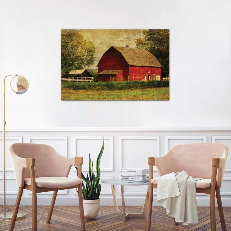 Red Barn by Graffi*Tee Studios - Wrapped Canvas Painting, 66.04 cm H x 45.72 cm W x 1.91 cm D