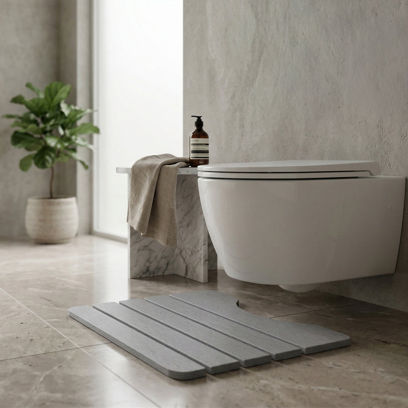 Tapis de salle de bain Diatomite, Gris