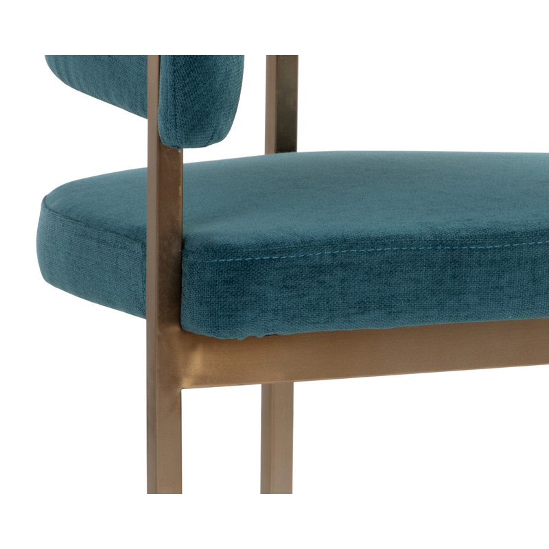 Marris Upholstered Arm Chair, Blue, Gold