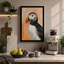 Puffin Portrait Boho - Wrapped Canvas-1003235460-1003235578
