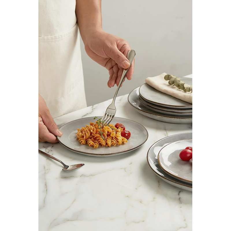 Gray Ceramic 10.25'' Dinner Plates Set of 6