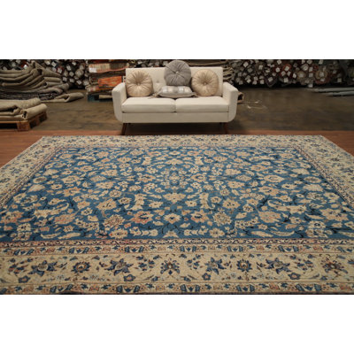 Tapis bleu 9 x 13