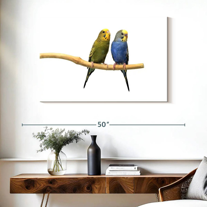 Parakeets, 26" H x 39" W