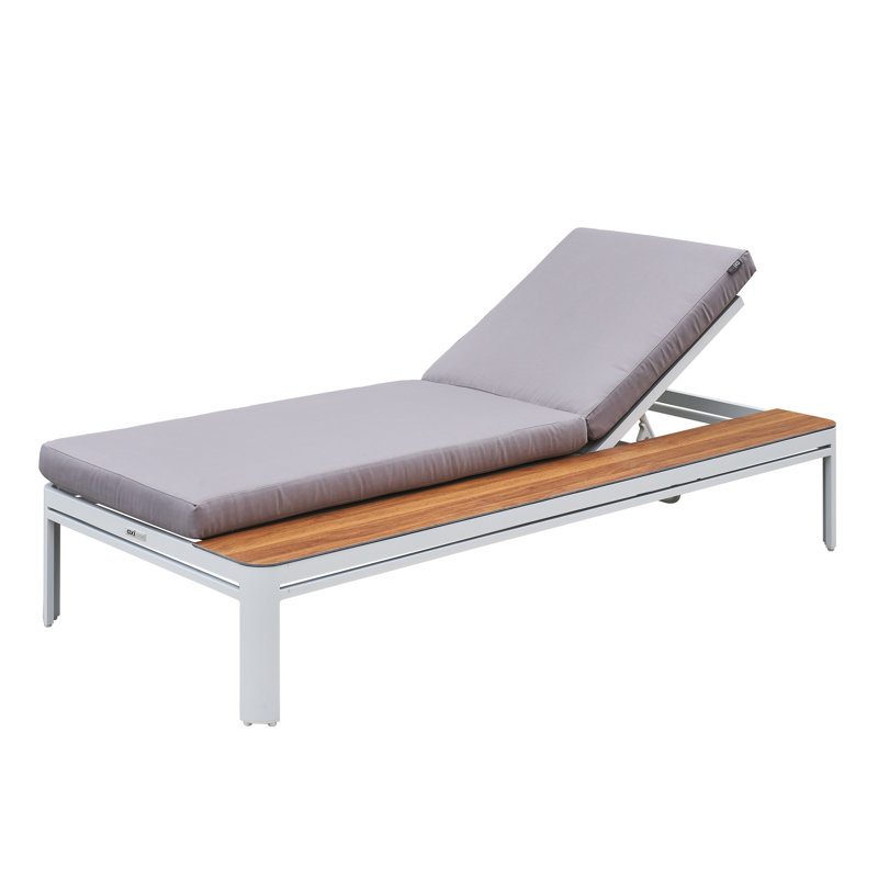 Kira 195cm Long Reclining Single Chaise with Cushions and Table