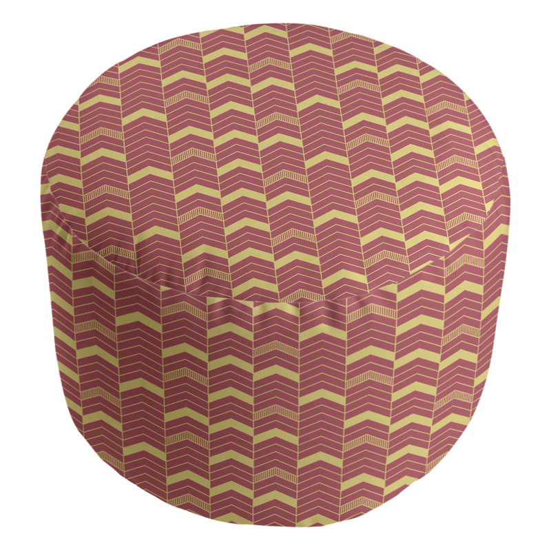 repose-pieds à chevrons en deux couleurs, Rouge / Jaune