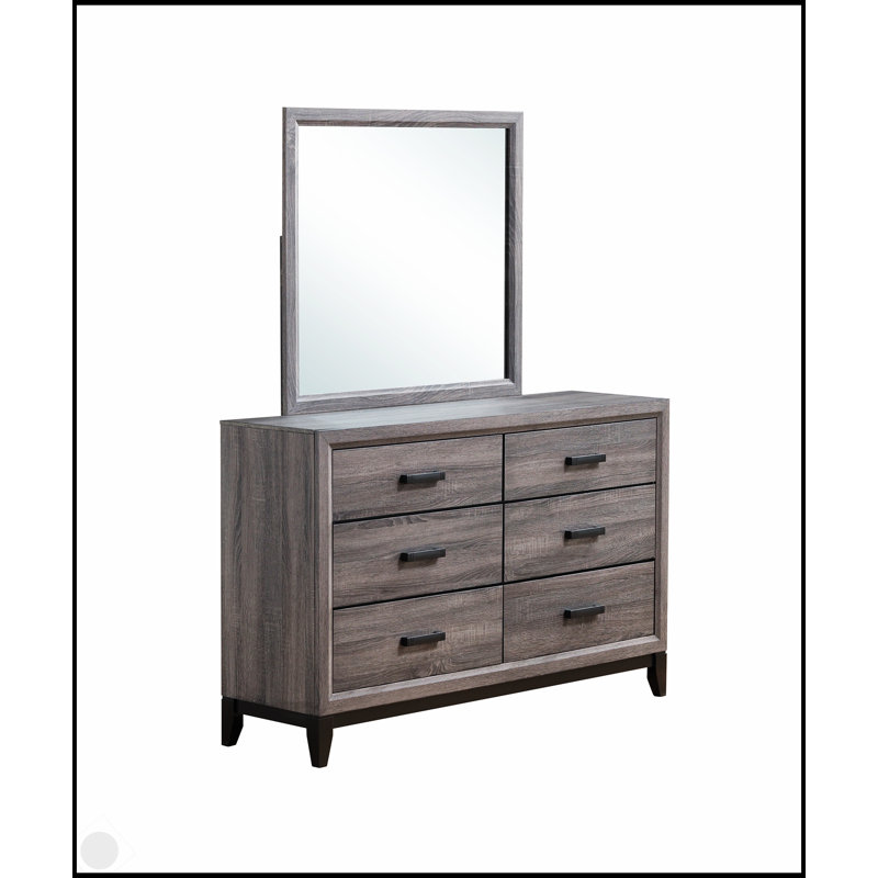 La commode à 6 tiroirs Mirage Grey avec système de glissement en douceur et de fabrication durable est parfaite pour les espaces modernes et transitionnels.