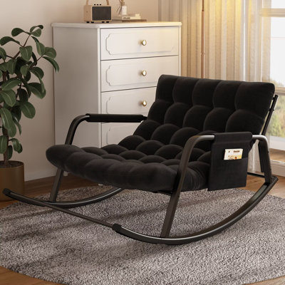 Rocking Chair  for Living Room Double Papasan Chair with Cushion Indoor Outdoor
