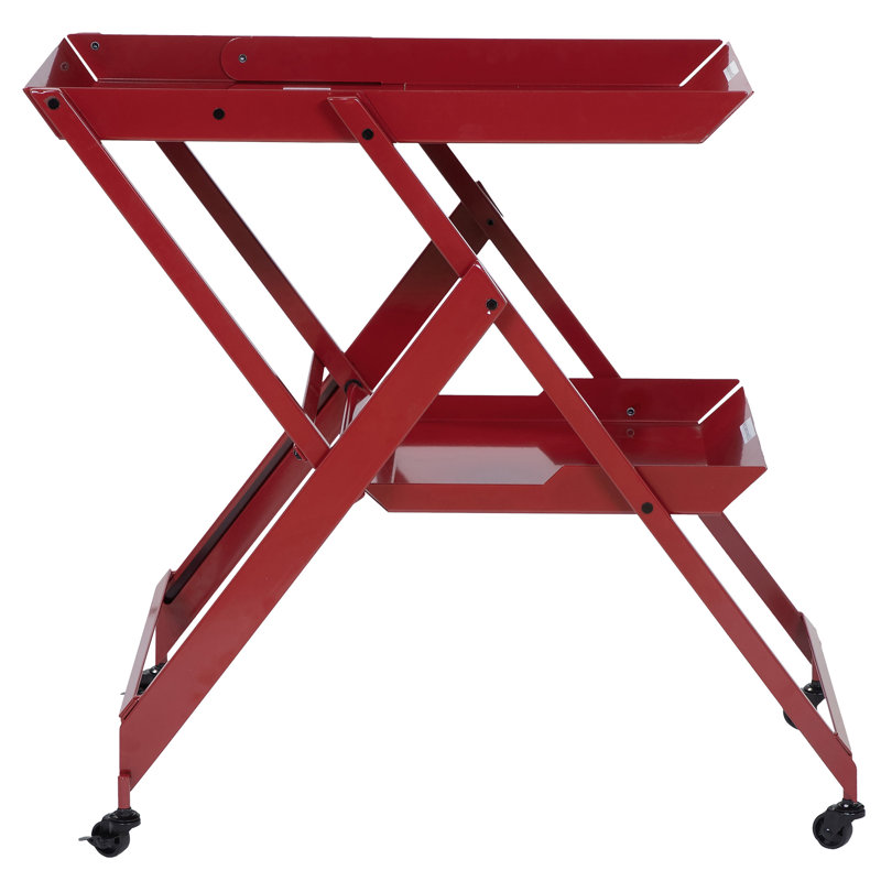Eure Metal Bar Cart, Red