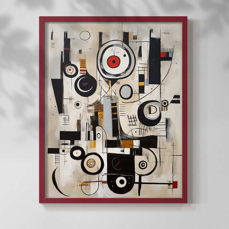 "ABSTRACT Series D III" par J Paul, Rouge, H 11 po x l 9 po