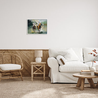 " Polo Players On Horses " by Ziwei Li Painting Print