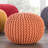 Jaipur Living Spectrum Pouf Textured Orange Round Pouf-1320785228