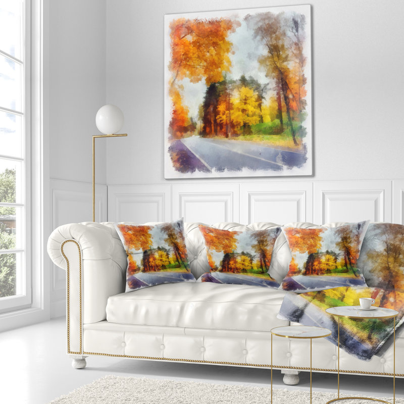 Coussin aquarelle Schafer, 16 po x 1 po, Coussin décoratif