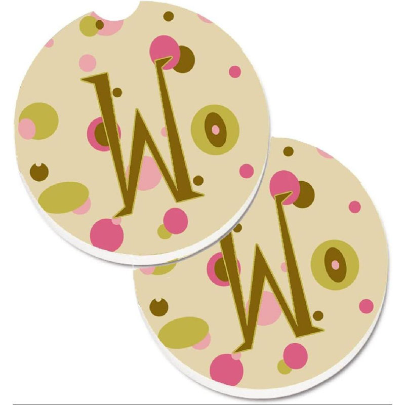 Sous-verre Initiale Monogram, W, Brun clair