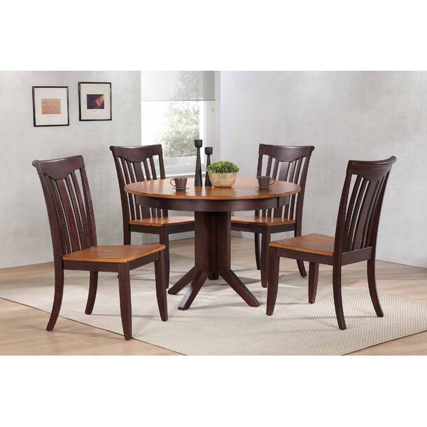 Alcott Hill® Alisha Extendable Round Solid Wood Dining Table & Reviews ...