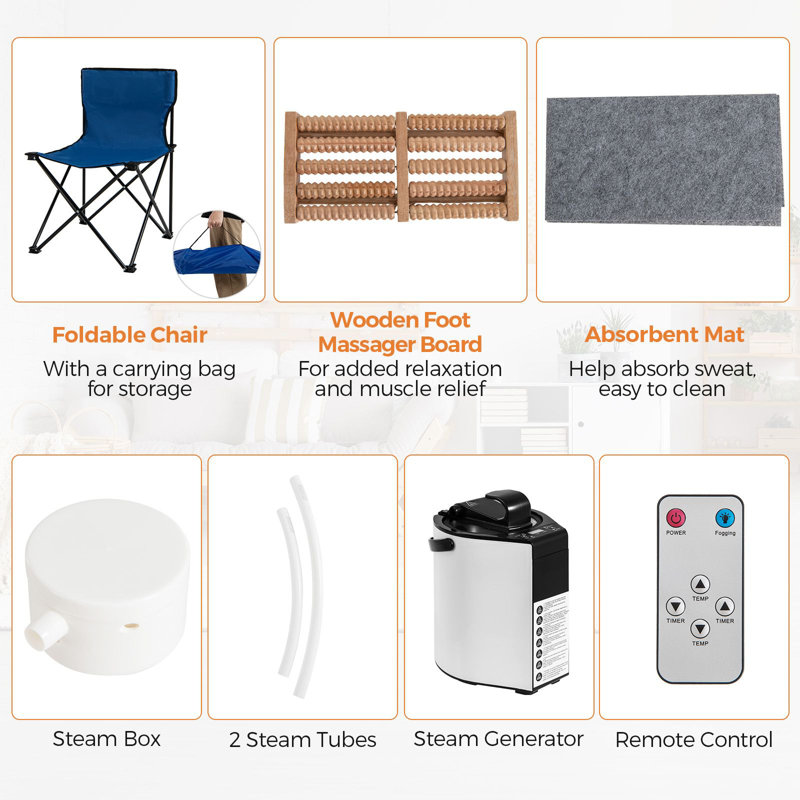 Luch 1 - Person Portable Traditional Steam Sauna with Remote Control, Chocolate