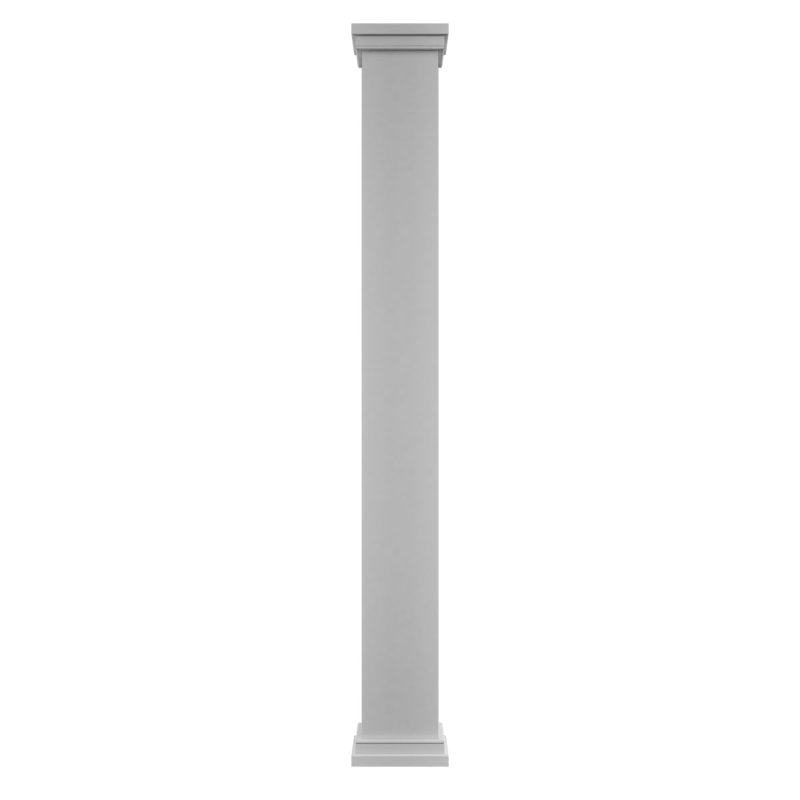 Colonne carrée classique en PVC lisse non effilée Craftsman, base standard et base standard, H 108 po x l 11,63 po