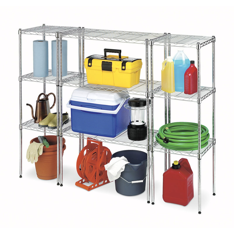 Adjustable Gray Wire 2-Shelf Kids Storage Unit, 15"x14"x15"
