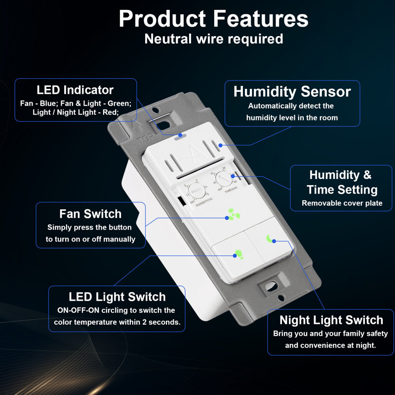 White 3-Way Motion Sensor and Timer Switch