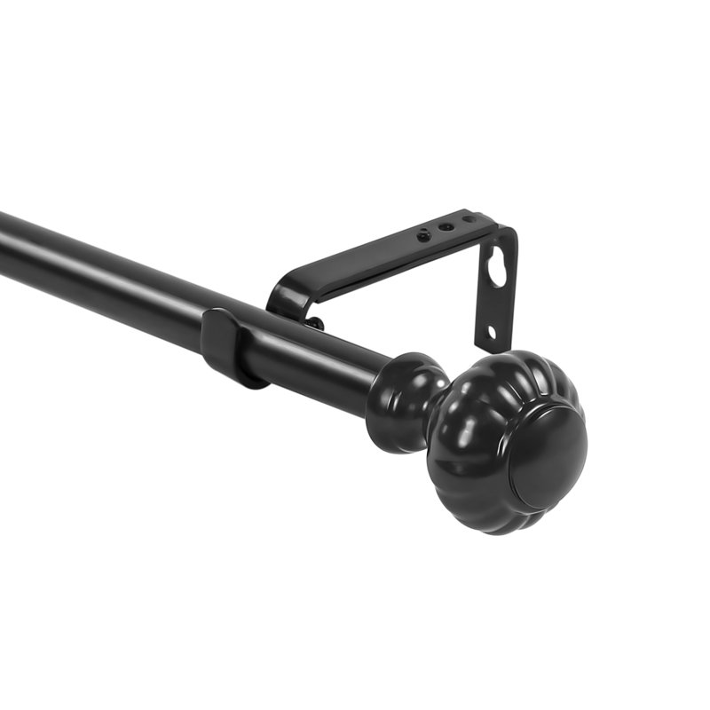 Tringle à rideaux simple Photina, De 28 po à 48 po de largeur, Noir