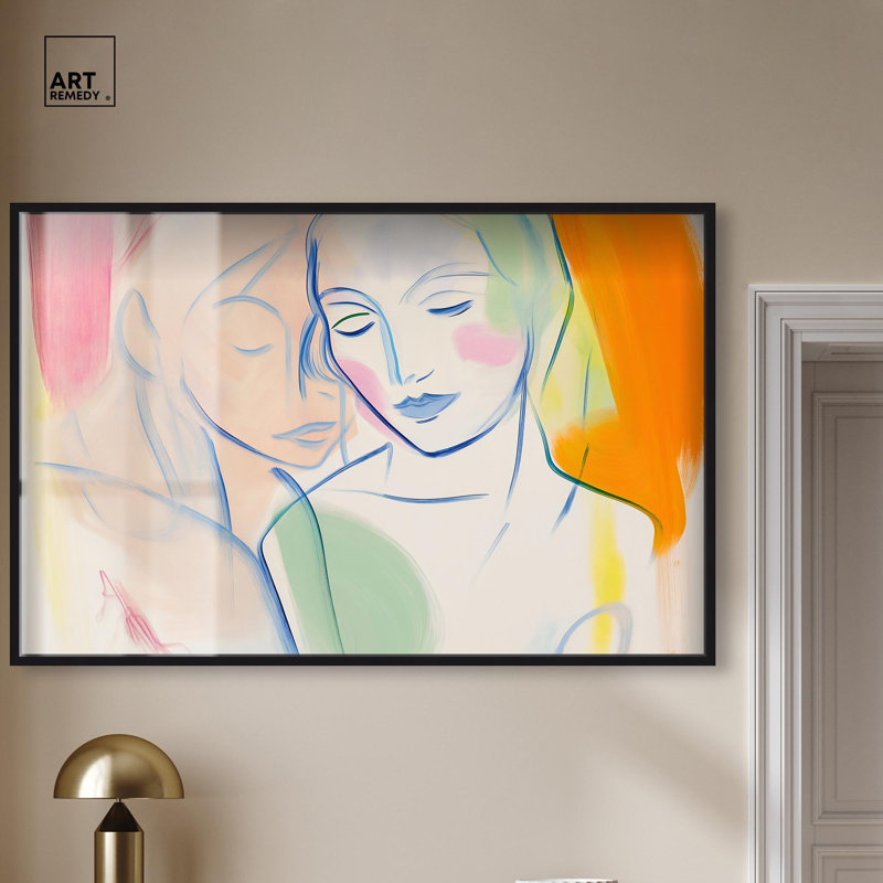 Décoration murale Maximalist Brushstroke Bond Shadowbox Print par Art Remedy, H 37 po x l 55 po, Noir