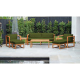 Outdoor 8 - Piece Teak Conversation Set