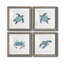«Bubble Blue Turtle I», ensemble de 4 peintures sur toile encadrées-776471396-776471397