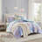 Cassiopeia Aqua Watercolor Tie Dye Printed 4-Piece Full/Queen Comforter Set with Throw Pillow-1823098307-1783019119