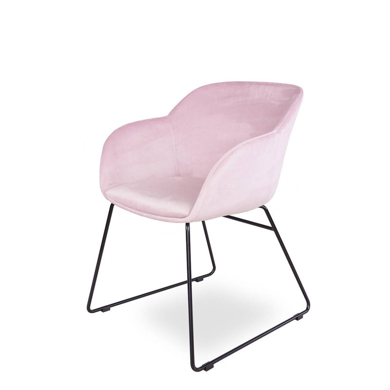 Oretta 43cm H Velvet Upholstered Armchair, Pink