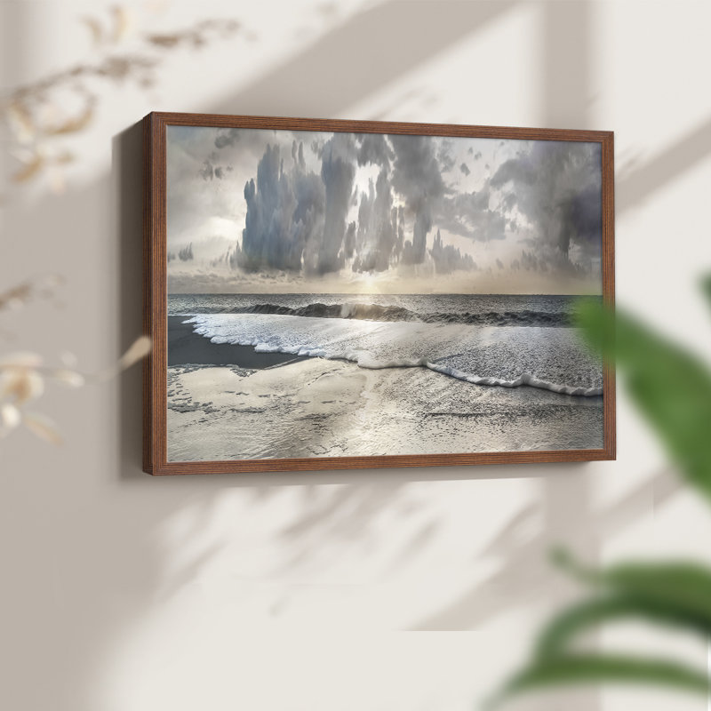 Soft Tides II -Framed Print - Restickable, Walnut, 16" H x 20" W