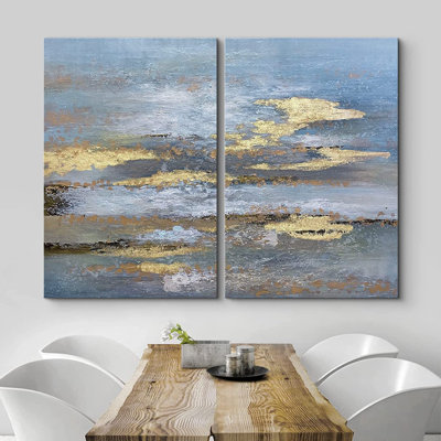 «Grunge Abstract Paint Stroke Effect Pastel Vibrant», reproduction d'art sur toile