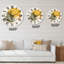 Abstrait soleil jaune et lune avec feuille tropicale I - horloge murale moderne-60329514
