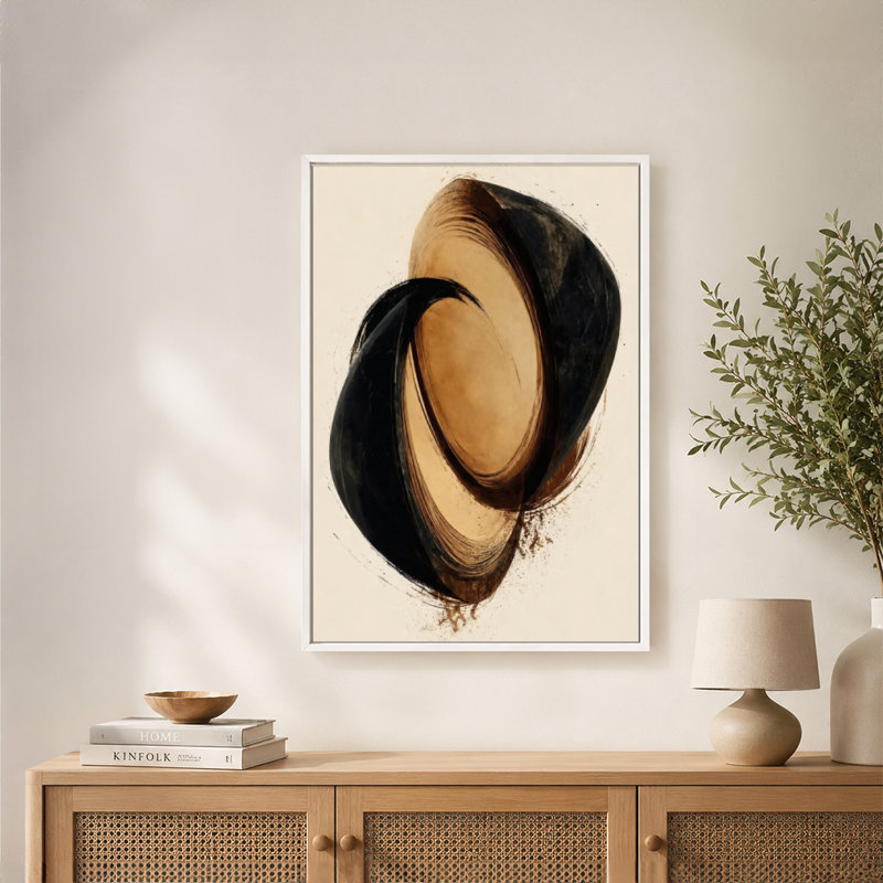 «Intertwining Swirls Light Shadow», art mural dynamique sur toile avec cadre flottant, prêt à être suspendu, 24 po x 36 po