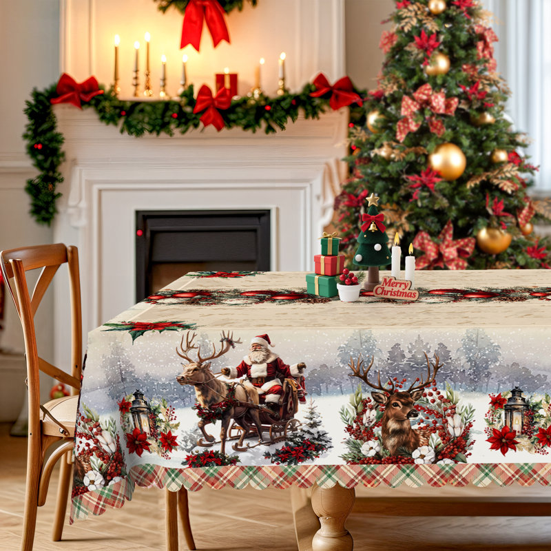 Nappe lavable en polyester de Noël