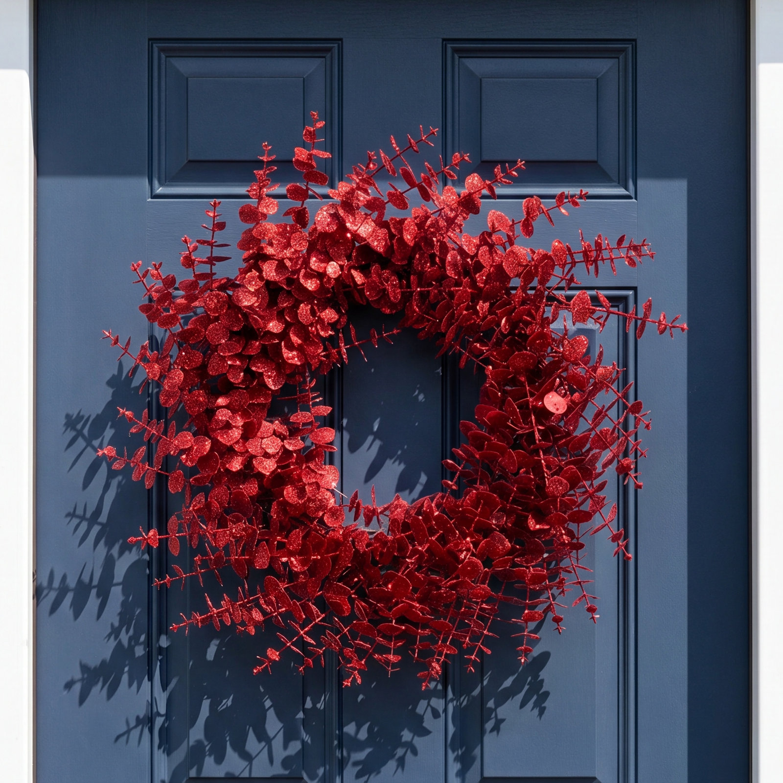 24" Eucalyptus Halloween Wreath, Red
