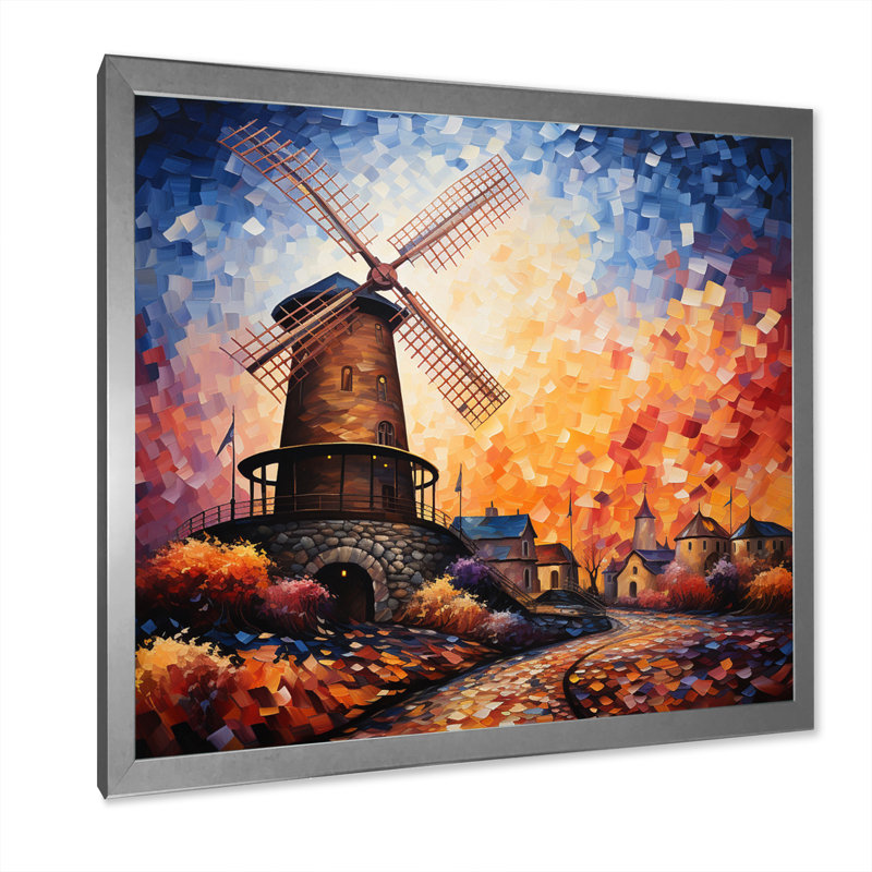 Mill Wind Serenade in Motion - impression, Toile encadrée argentée avec une seule photo, H 36 po x l 36 po