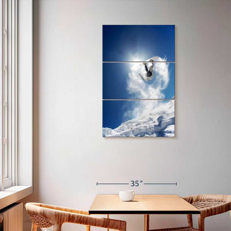 Sireci Snowboarding In Italy, 57" H x 36" W