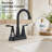Airliss 4-Inch Matte Black Centerset 2-Handle Bathroom Sink Faucet With Drain Assembly-107925116