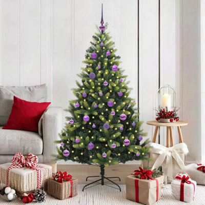Artificial Hinged Christmas Tree 150 LEDs Green