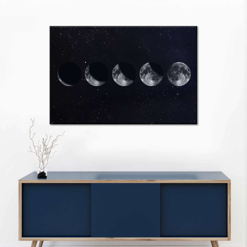 Moon Moon Phases, reproduction sur toile, H 26 po x l 39 po x P 1,25 po