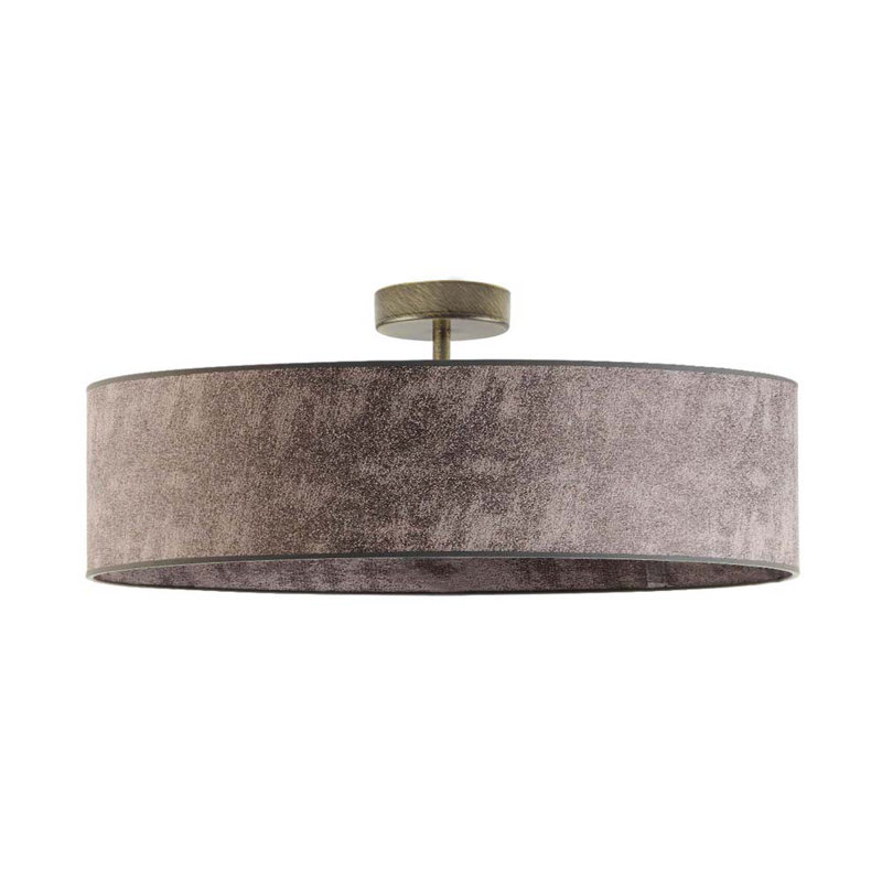 Audriona Semi Flush Mount, Gray Melange, 35cm H x 60cm W x 60cm D, Antique Gold