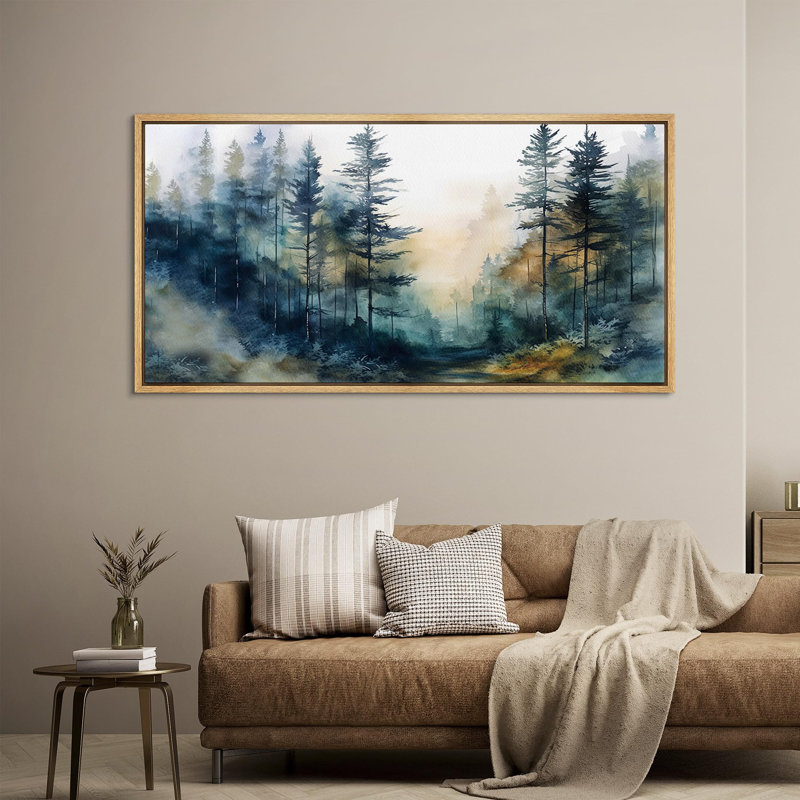 Woodland Forest Landscape " Mystical Forest Path Watercolor Landscape Retro Hanging Painting Extra Large Artwork Pictures "