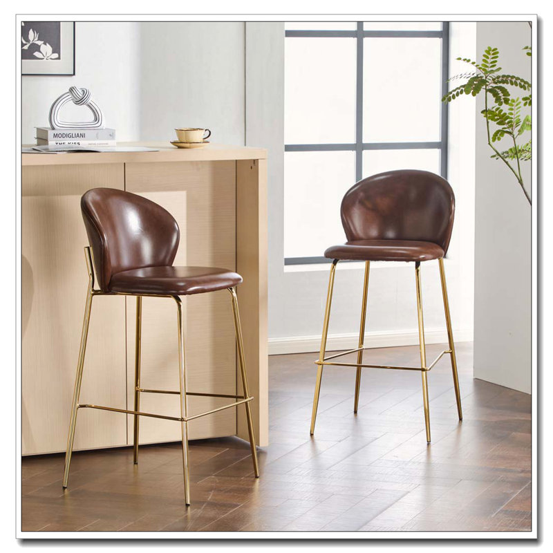 Tabouret de bar rembourré à structure métallique