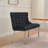 Velvet Double Dining Loveseat Bench, Kitchen & Dining Seating, 2-Seat Tufted Bench W/Handmade Buttons, Wing Back, Brushed Silver Stainless Steel Legs, Mid Century Modern,Single Pack,Black,SW1702BK-1662660600-1663900200